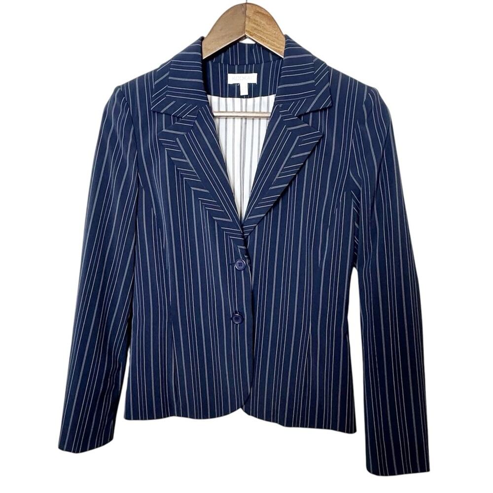 KOOKAI Navy Pinstripe Blazer Women’s Size 38 Workwear Business Classic